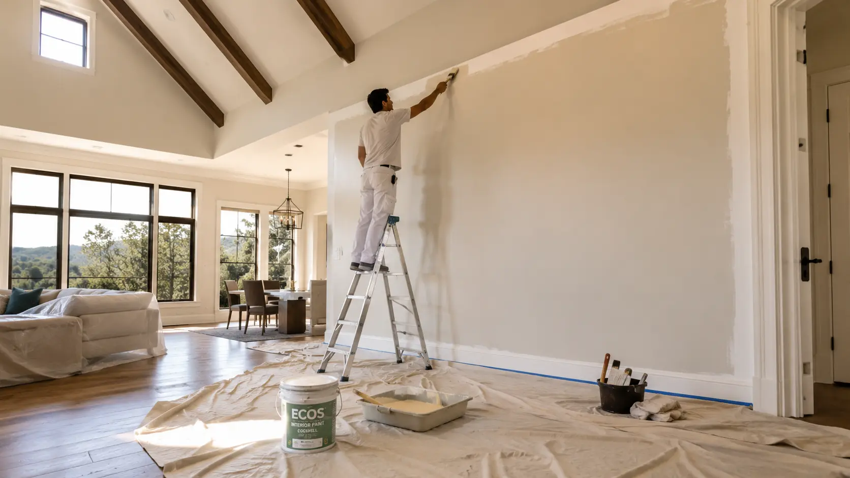 Painter working on a single day project