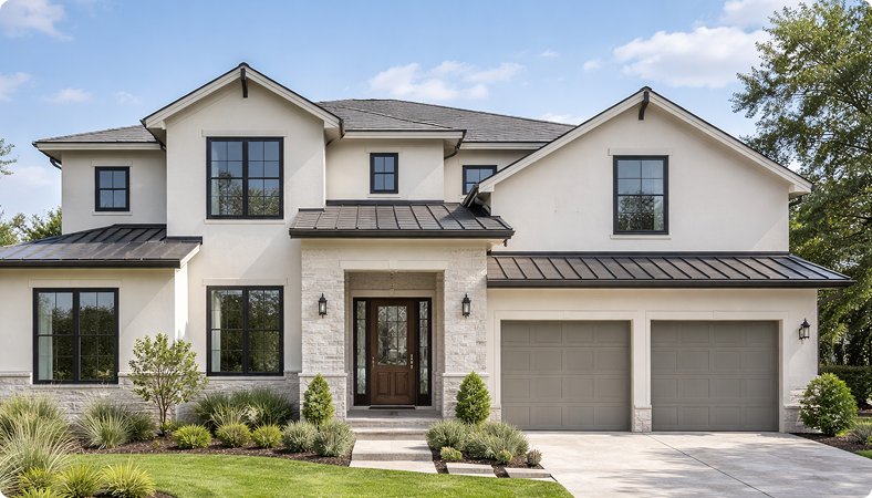 Repainted home exterior in Austin